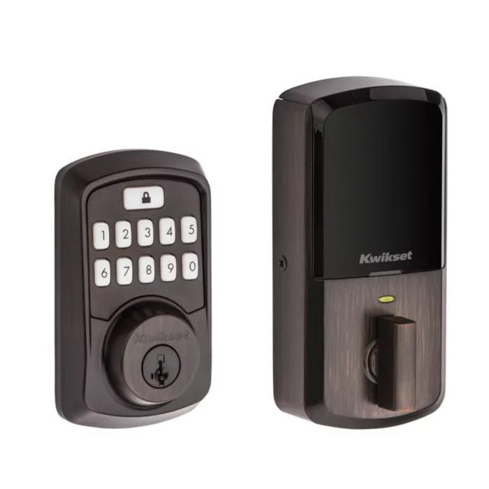 Aura Series Electronic Lockset, Kwikset, Venetian Bronze, Residential, AAA Grade, Zinc, Keypad Included - 5