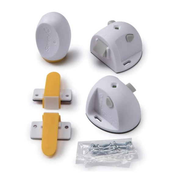 HS292 Magnetic Lock System, 2 in L, 2 in W, Plastic, White