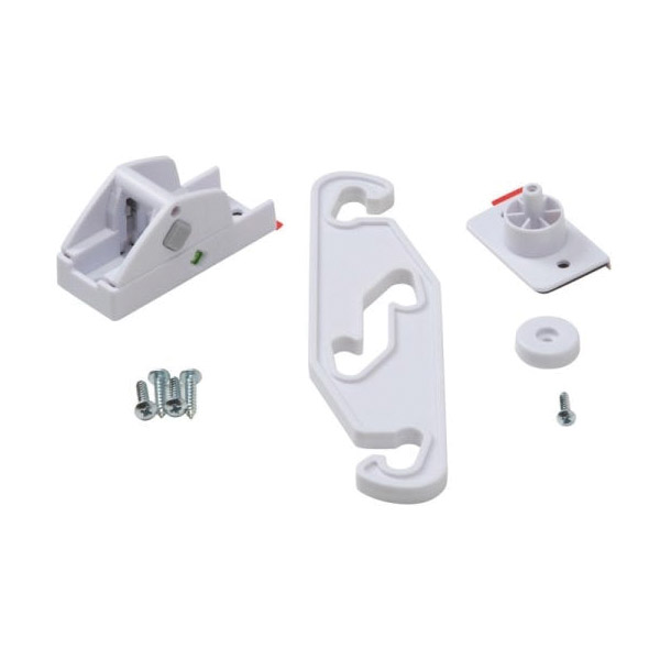 HS311 Top of Door Lock, 8 in L, Plastic, White