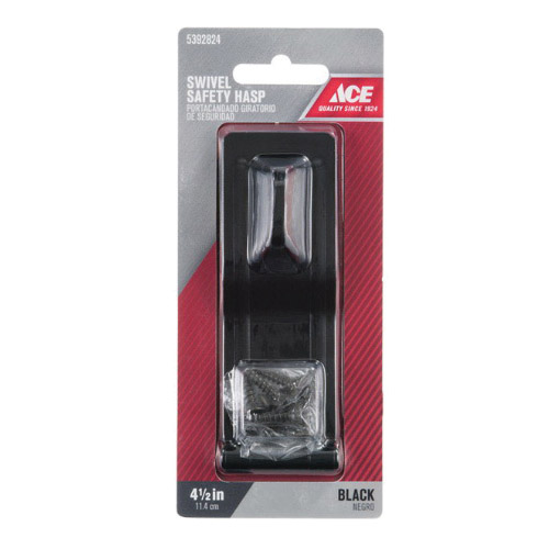 Safety Hasp, Ace, 4-1/2 in L, Steel, Swivel Staple - 2
