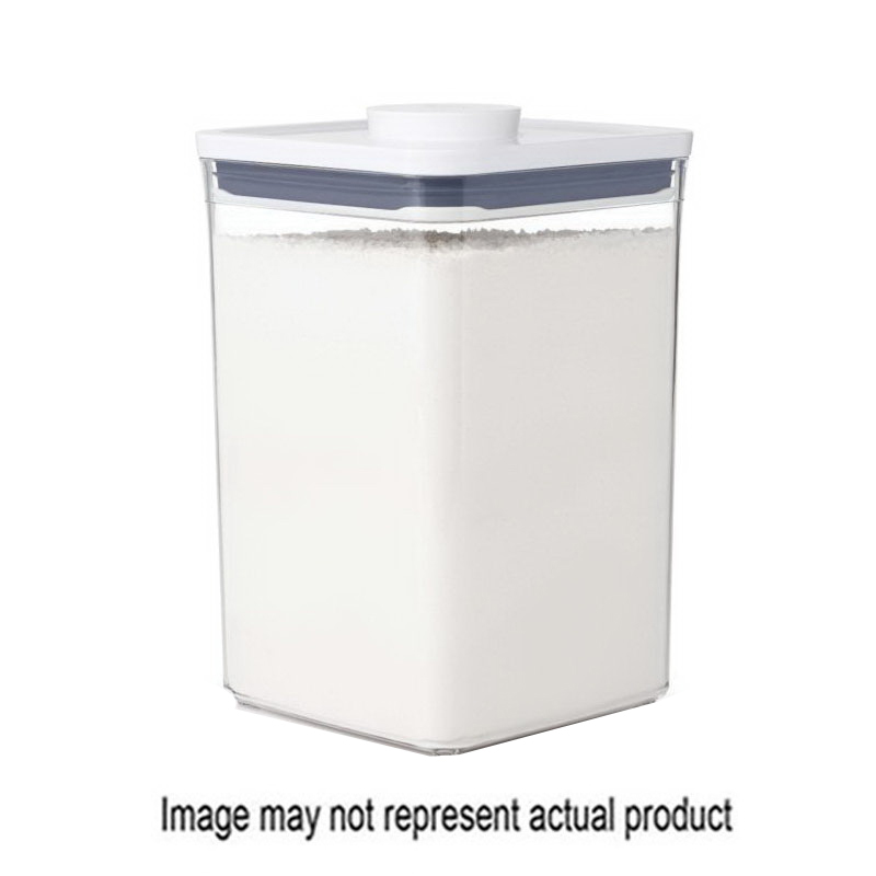 POP 11233500 Food Container, 4.4 qt Capacity, Plastic, Clear, 6-1/2 in L, 6-1/2 in W, 9-1/2 in H