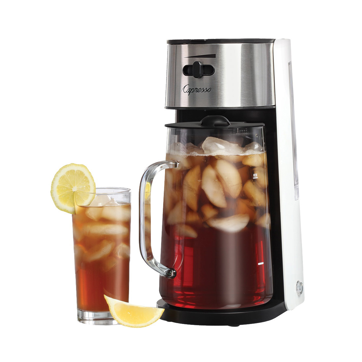 Capresso 624.02 Iced Tea Maker, 2.5 qt Capacity, 725 W, Glass, Silver/White - 2