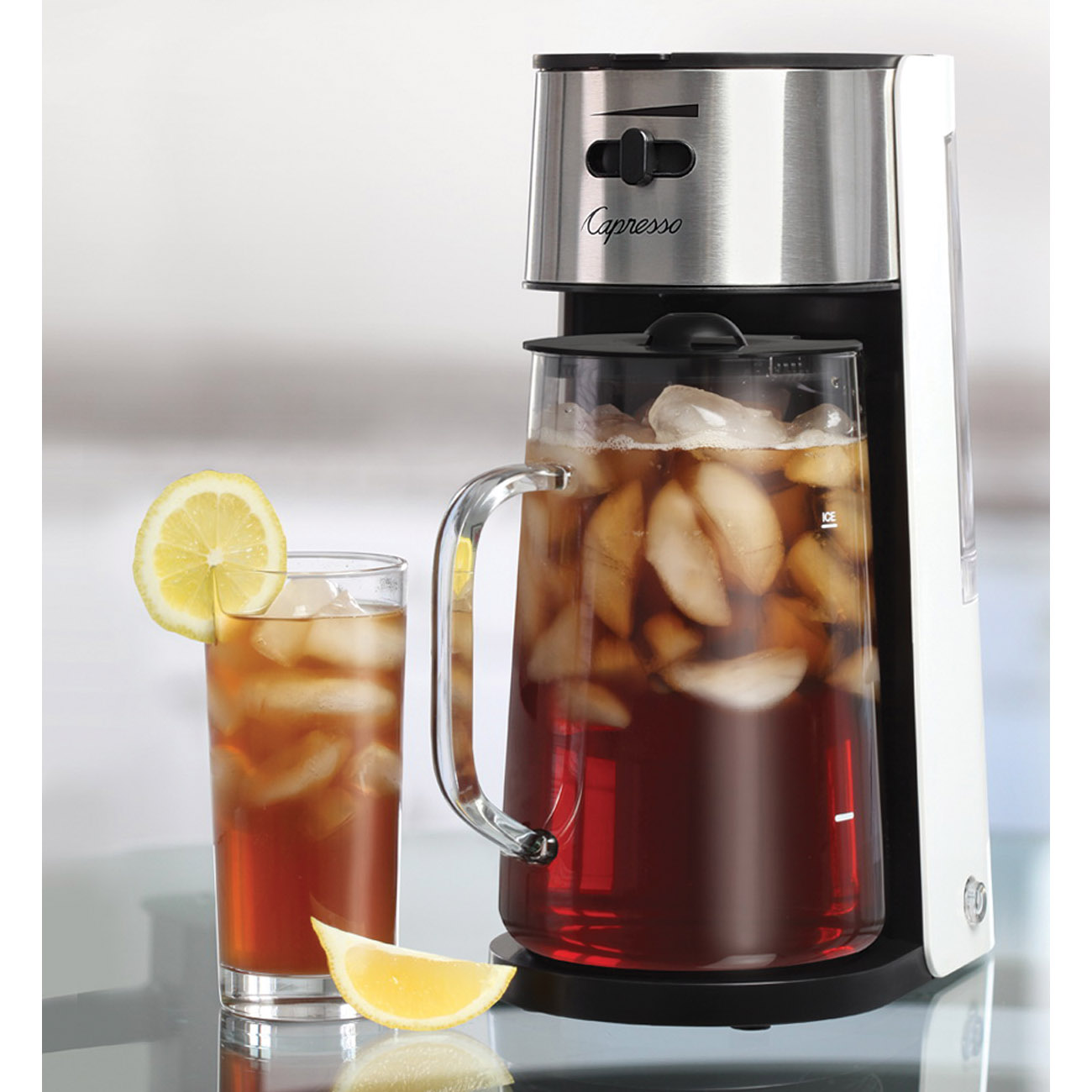 Capresso 624.02 Iced Tea Maker, 2.5 qt Capacity, 725 W, Glass, Silver/White - 4