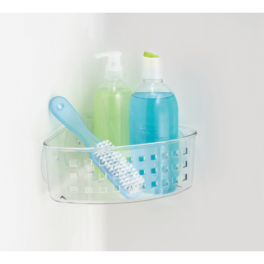 iDESIGN 41900 Corner Basket, 6 lb Capacity, 10.2 in OAW, 4.3 in OAD, 5.2 in OAH, Plastic, Clear - 4