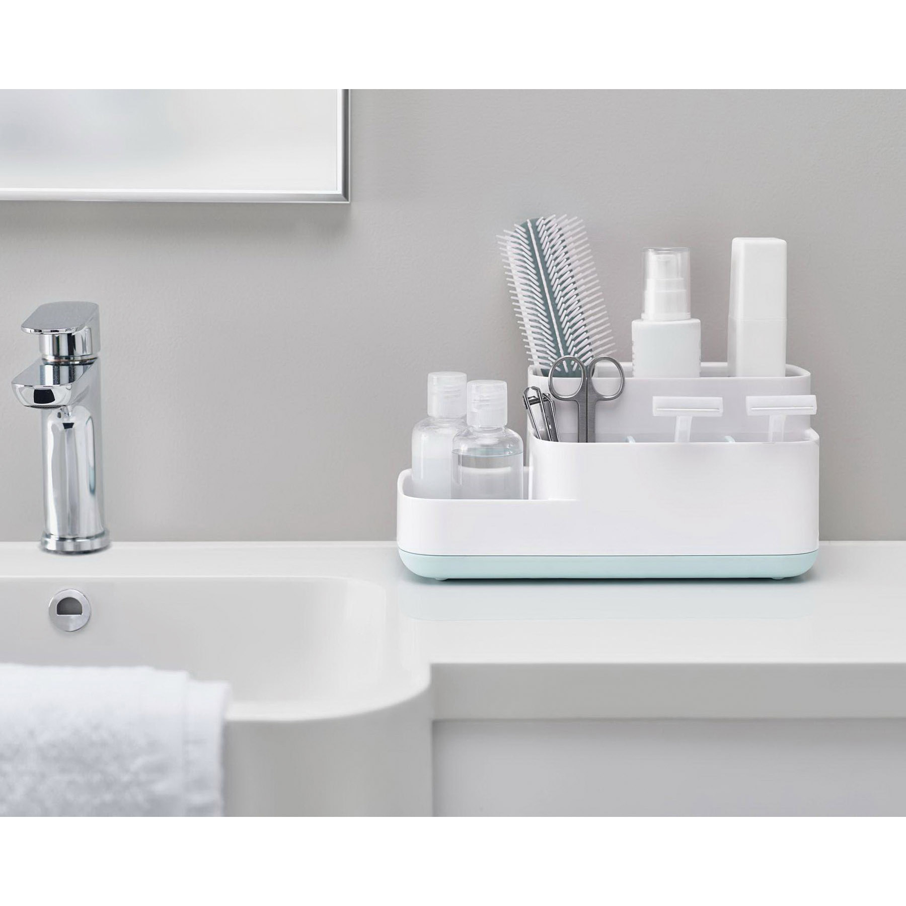 Joseph Joseph EasyStore 70513 Shower Caddy, 11.9 in OAL, 24.9 in OAW, Plastic, Light Gray/White - 2