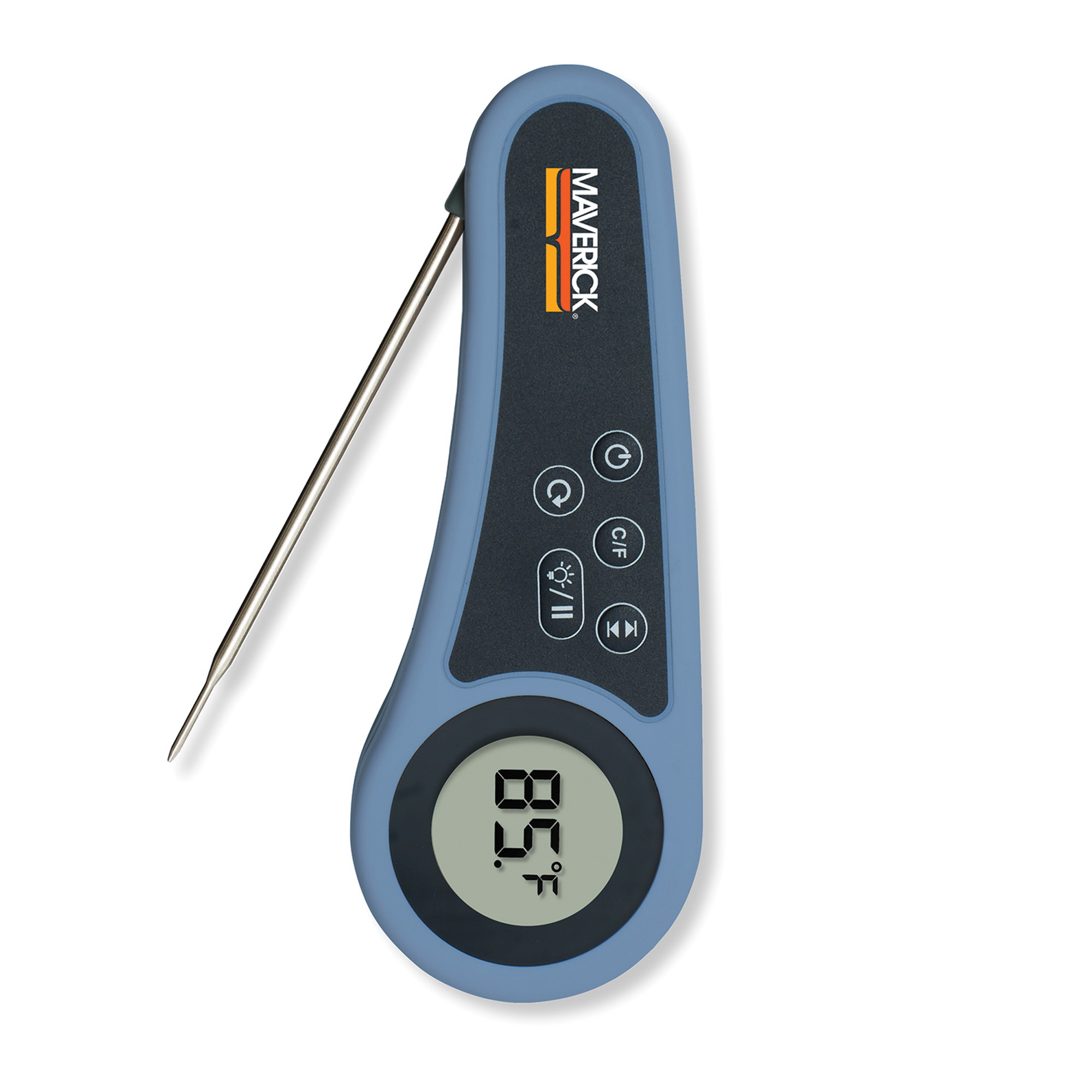 MAVERICK PT-55 Meat Thermometer, -4 to 572 deg F, Digital Display, Probe Sensor, Stainless Steel Probe Material - 1