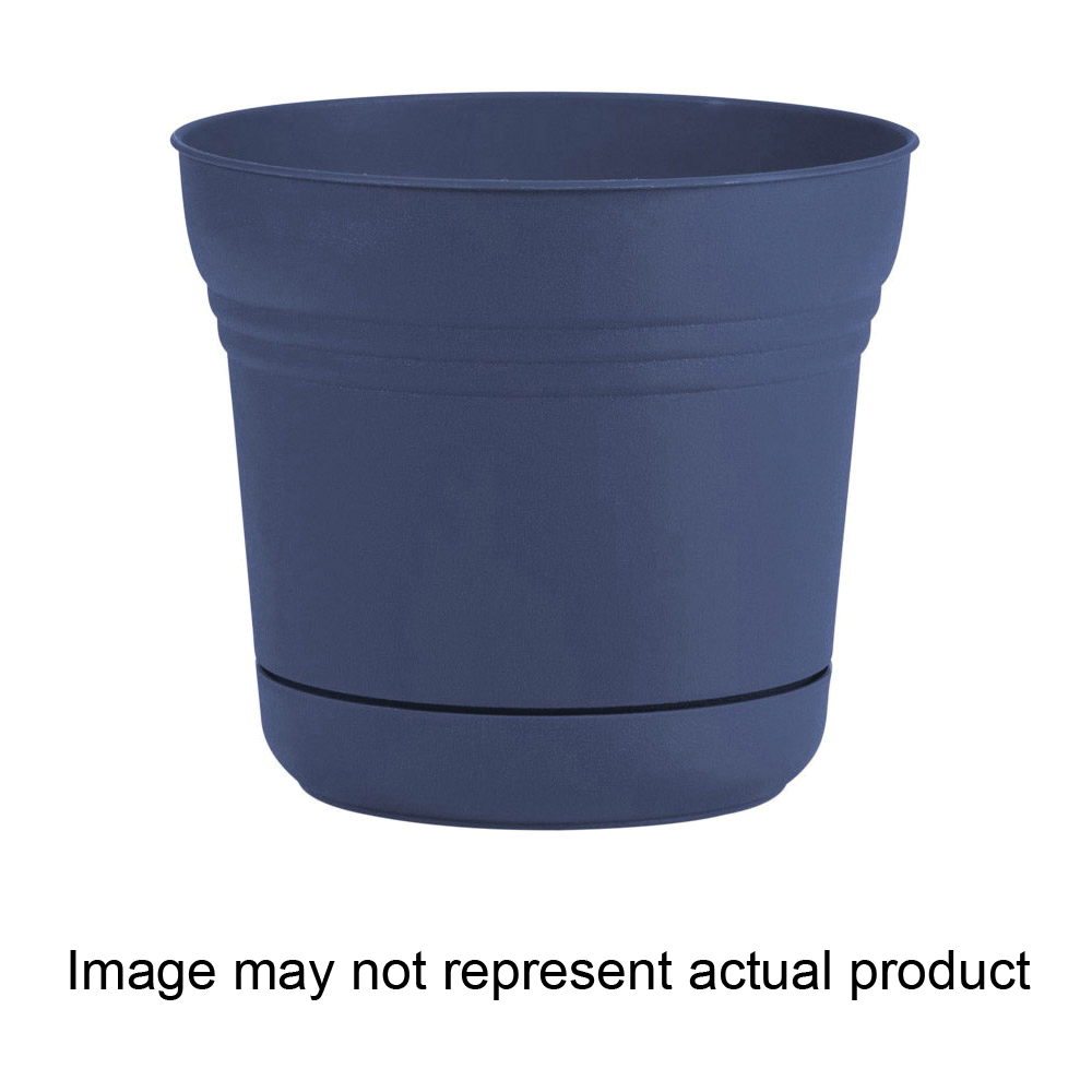 SP1033 Planter, 10 in Dia, 8-1/2 in H, 9.8 in W, Saturn Design, Classic Blue, Matte