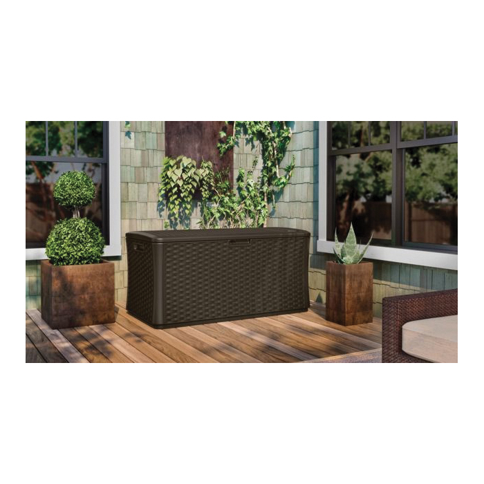 Plastic Deck Box, Suncast, 134 gal, 55 in W X 29 in D, Brown - 2