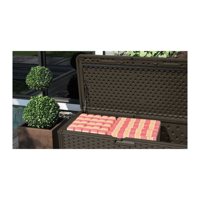 Plastic Deck Box, Suncast, 134 gal, 55 in W X 29 in D, Brown - 3