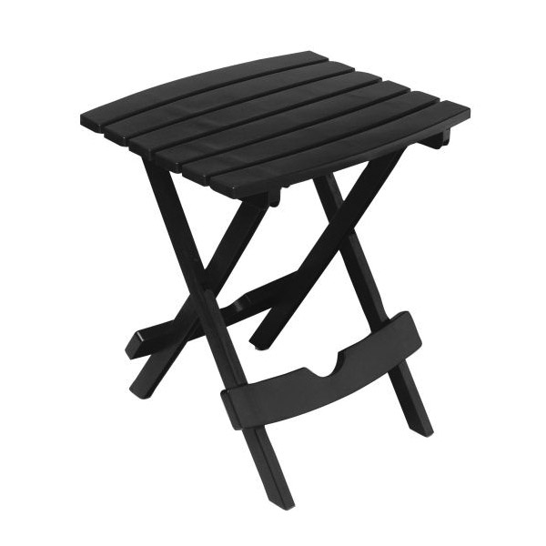 Adams Quik-Fold 8510-02-3734 Side Table, 15-1/4 in OAW, 17-3/8 in OAD, 19-3/4 in OAH, Rectangular, Black Tabletop