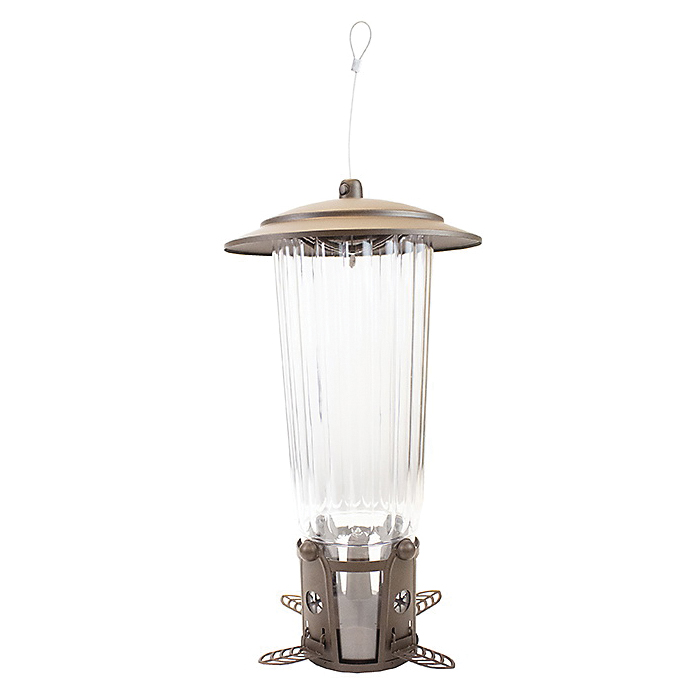 Perky-Pet Squirrel-Be-Gone Max 334 Bird Feeder, Rustic, 4 lb, 4-Port/Perch, Metal/Plastic, 17-1/2 in H