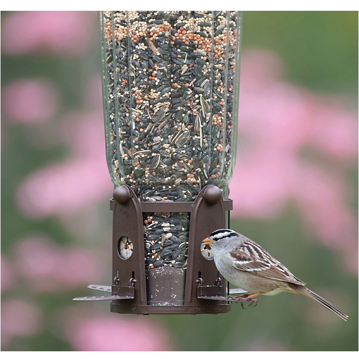 Perky-Pet Squirrel-Be-Gone Max 334 Bird Feeder, Rustic, 4 lb, 4-Port/Perch, Metal/Plastic, 17-1/2 in H