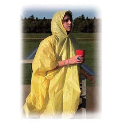 60120-CM Poncho, One-Size, Vinyl, Orange, Button, Snap