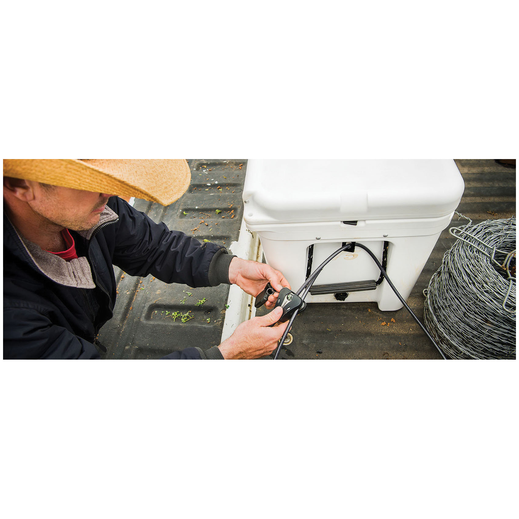 Yeti 20010030003 Cable Lock and Bracket, 6 ft L Cable/Chain, Stainless Steel Cable/Chain