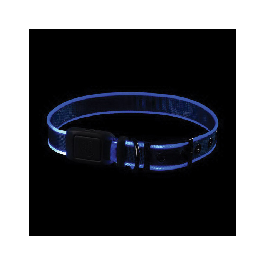 Nite Ize NITEDOG NDCRL-03-R3 Rechargeable Dog Collar, 20 to 24 in Neck, 26.14 in L Collar, 1-1/2 in W Collar, Blue - 3