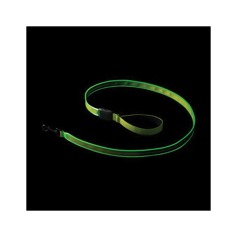 Nite Ize NITEDOG NDLR-17-R3 Rechargeable LED Dog Leash, 5 ft L, 1-1/2 in W, Nylon Line, Green/Lime - 4