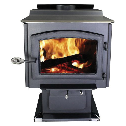 AW3200E-P* Freestanding Large Pedestal Wood Stove, 24 in W, 39 in D, 32-1/2 in H, 152,000 Btu Heating, Black