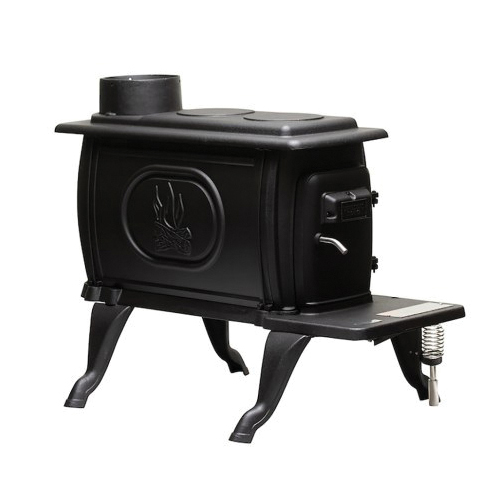 US1269E* Freestanding Log Wood Stove, 21.89 in W, 33 in D, 25.6 in H, 54000 Btu Heating, Cast Iron, Black