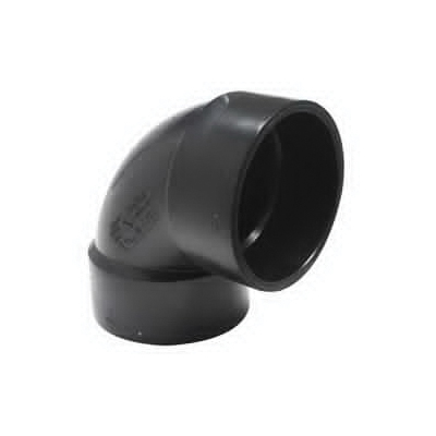 102203BC Pipe Elbow, 3 in, Hub, 90 deg Angle, ABS, Black