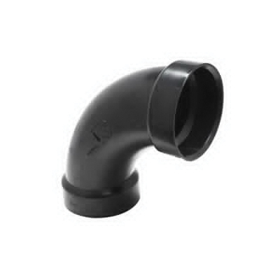 102277BC Long Sweep Pipe Elbow, 2 in, Hub, 90 deg Angle, ABS, Black