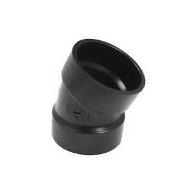 102552BC Pipe Elbow, 2 in, Hub, 22.5 deg Angle, ABS, Black