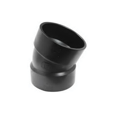 102554BC Pipe Elbow, 4 in, Hub, 22.5 deg Angle, ABS, Black