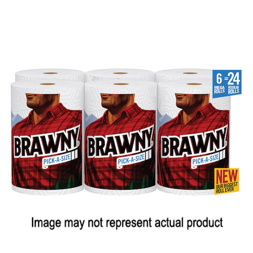 Brawny Pick-A-Size 44215 Paper Towel, 4 in W, 2-Ply