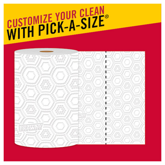 Brawny Pick-A-Size 44215 Paper Towel, 4 in W, 2-Ply