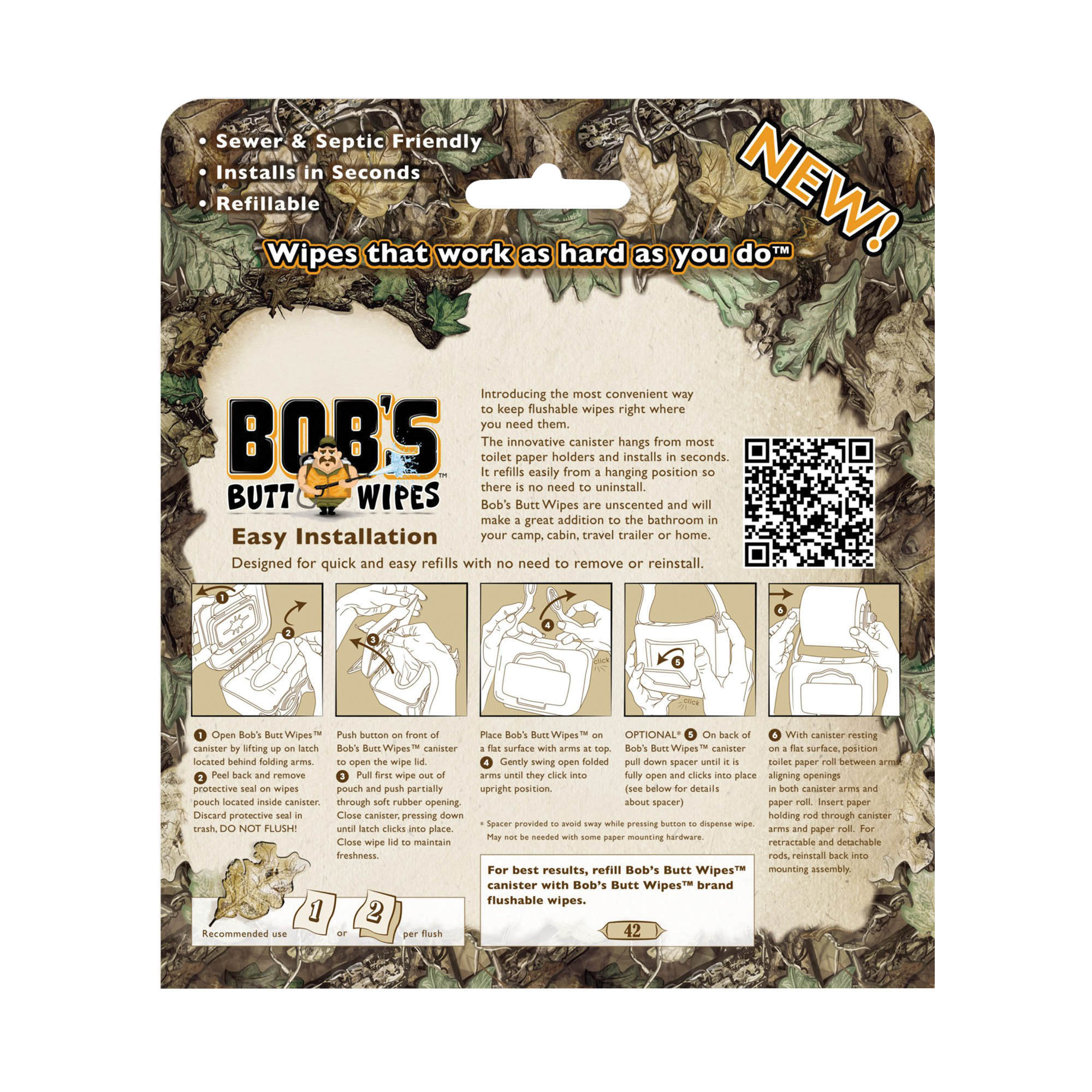 Bobs Butt Wipes BOB300T Dispenser, Tan - 2