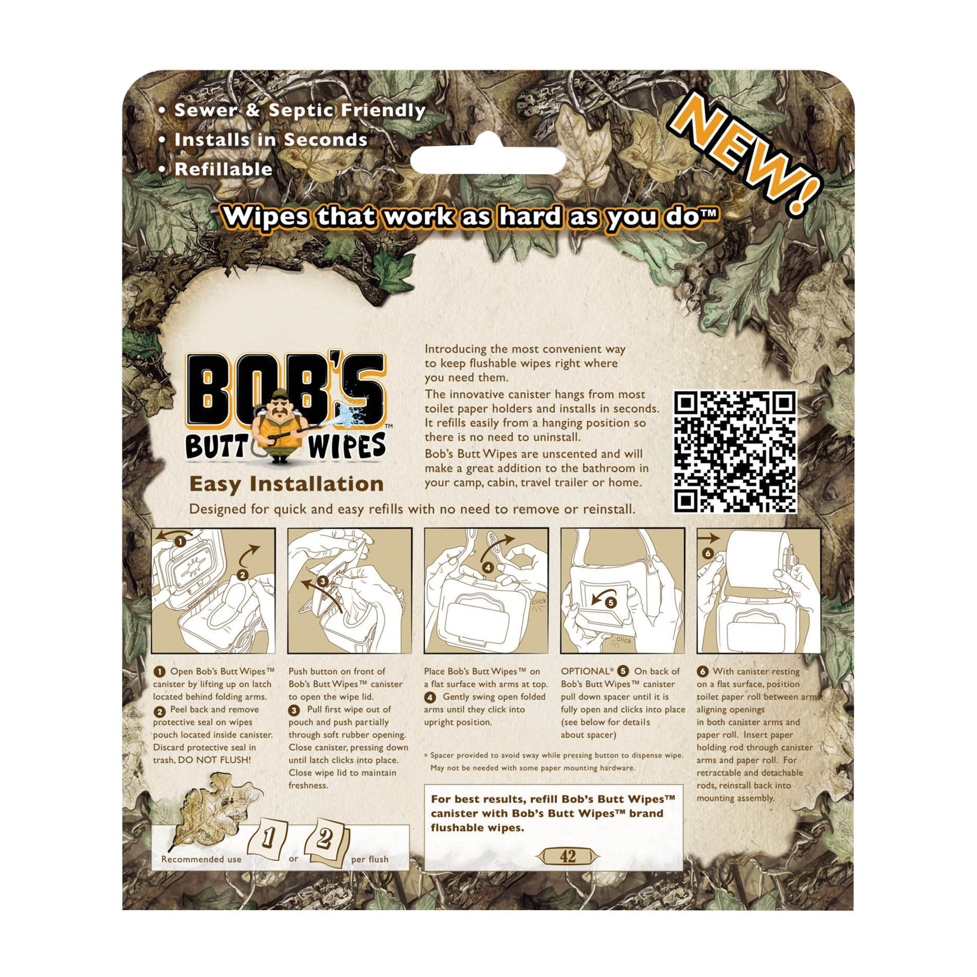 Bobs Butt Wipes BOB300G Dispenser, Green - 2
