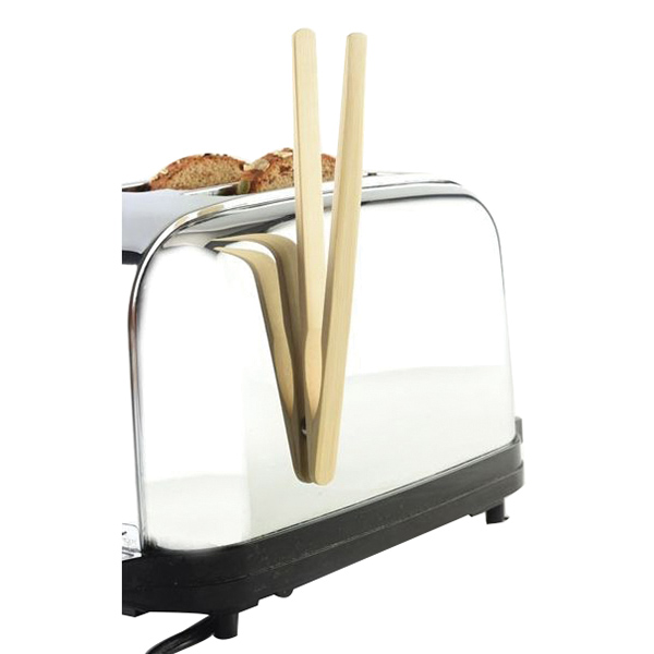 Norpro 1982 Toaster Tong with Magnet, 8 in L, Bamboo - 2