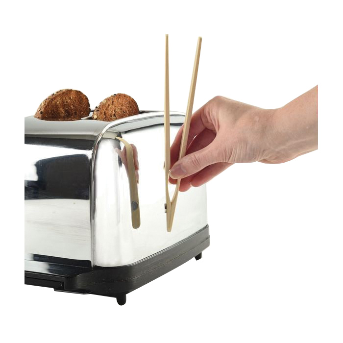 Norpro 1982 Toaster Tong with Magnet, 8 in L, Bamboo - 4