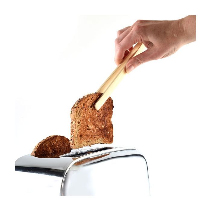 Norpro 1982 Toaster Tong with Magnet, 8 in L, Bamboo - 5