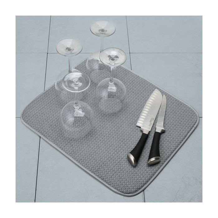 Norpro 359g Dish Drying Mat, 18 in L, 16 in W, Microfiber, Gray - 2