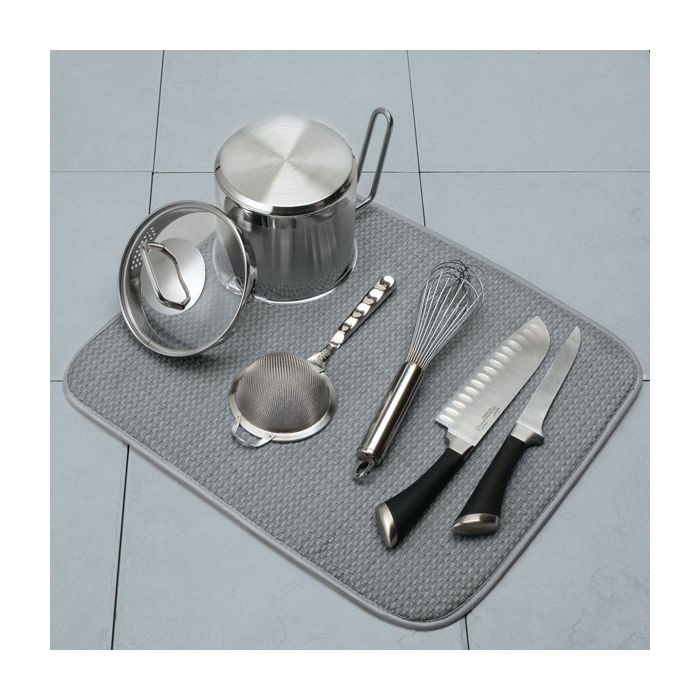 Norpro 359g Dish Drying Mat, 18 in L, 16 in W, Microfiber, Gray - 3