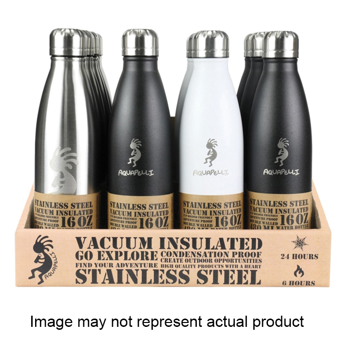 Chef Craft 90072 Bottle, 16 oz, Stainless Steel, Midnight Black - 1