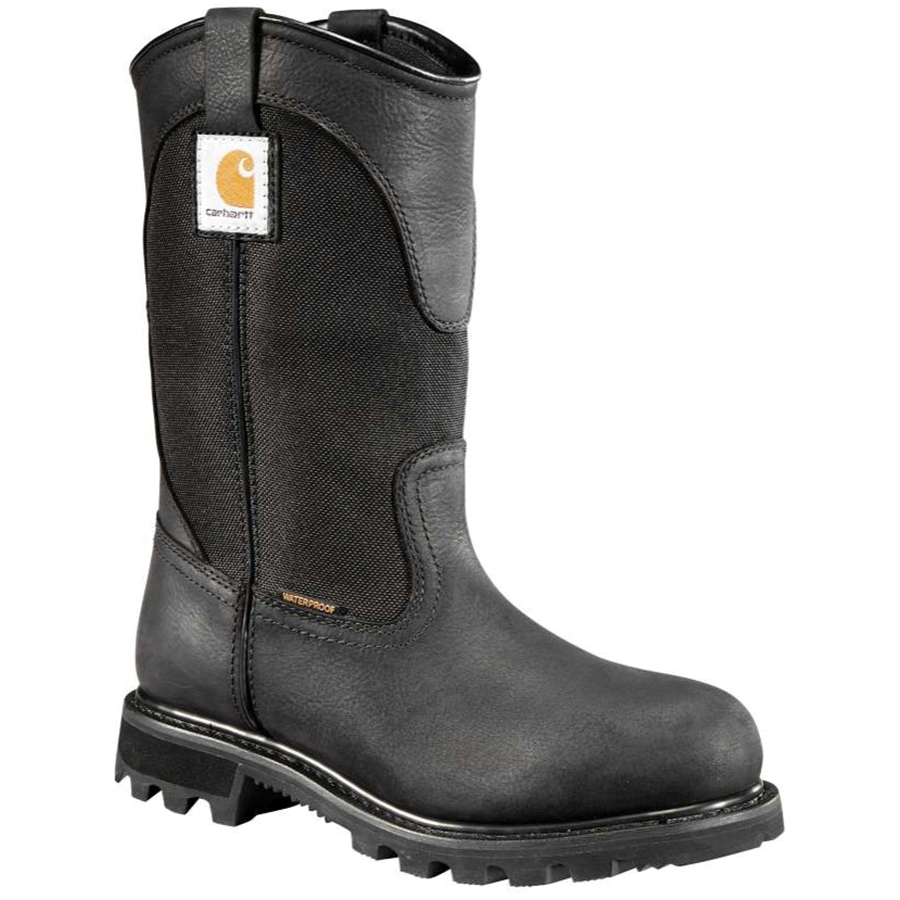 Carhartt CWP1151-BK-8.5 Work Boots, 8.5, Black, Leather Upper, Slip-On Closure - 3