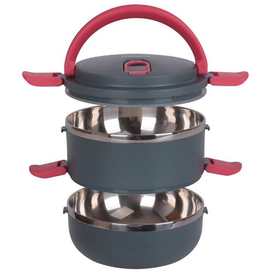 Euro-Ware FGD71119 Euro-Ware FGD71119 Series 2-Tier Bento Lunch Box, 1.5 qt Capacity, Stainless Steel - 1
