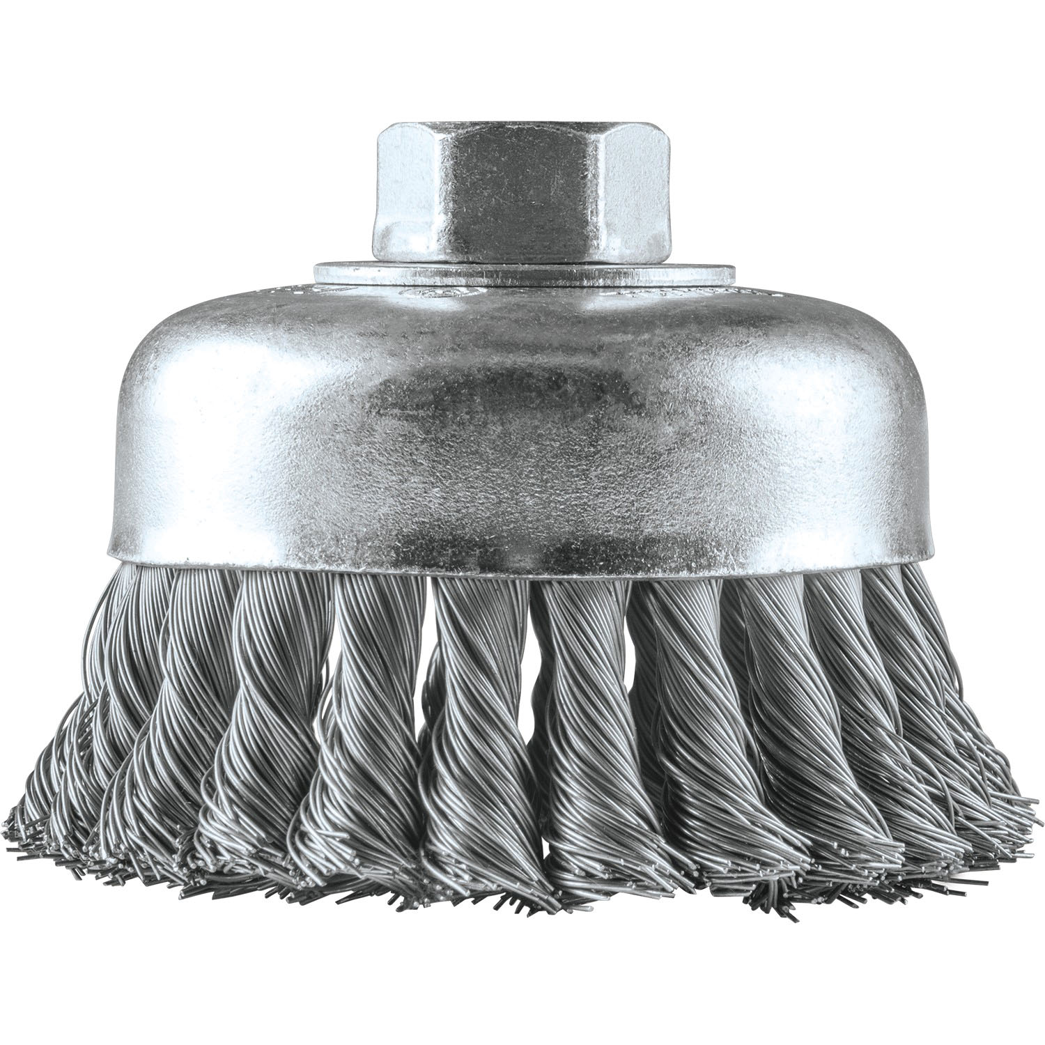 Makita A-98463 Knot Wire Cup Brush, 4 in W Brush, Carbon Steel Bristle, 1-1/8 in L Trim - 2