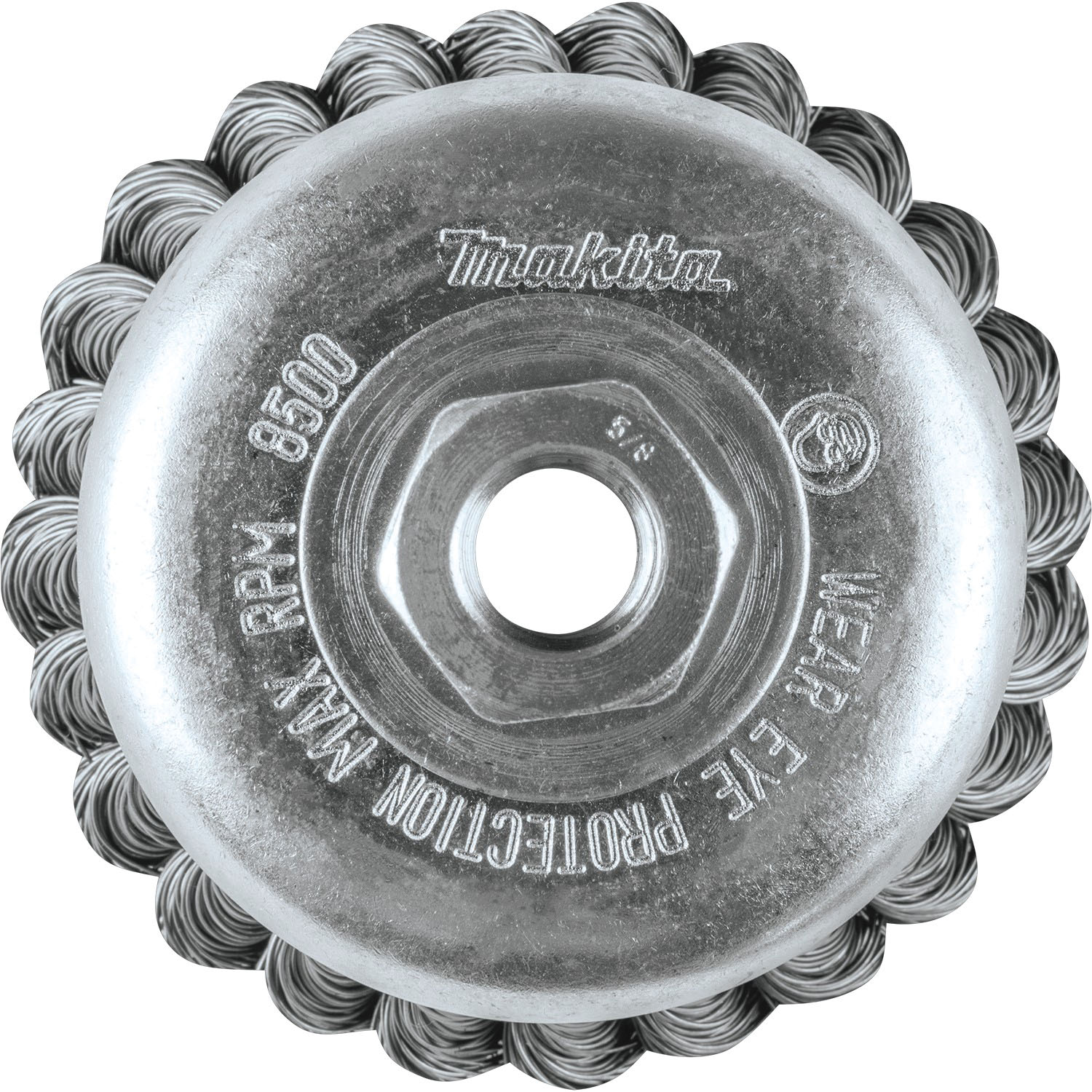 Makita A-98463 Knot Wire Cup Brush, 4 in W Brush, Carbon Steel Bristle, 1-1/8 in L Trim - 3