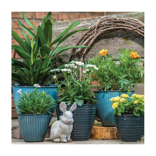 robert allen home & garden MPT02461 Planter, 8 in Dia, 6 in H, Steel, Dusted Pearl - 2