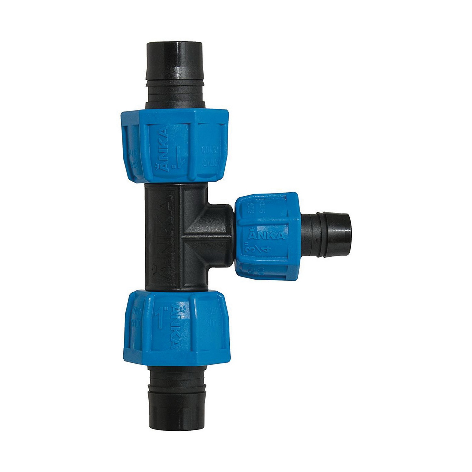 Watts ANKA Series 88005269 Reducing Pipe Tee, 1 x 1 x 3/4 in, Barb x Barb x Barb, Fiberglass Reinforced Nylon - 2