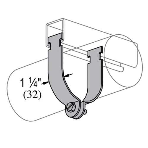 Power-Strut PS-1100-1 Pipe Clamp, 1 in, Stainless Steel, Electro-Galvanized - 2