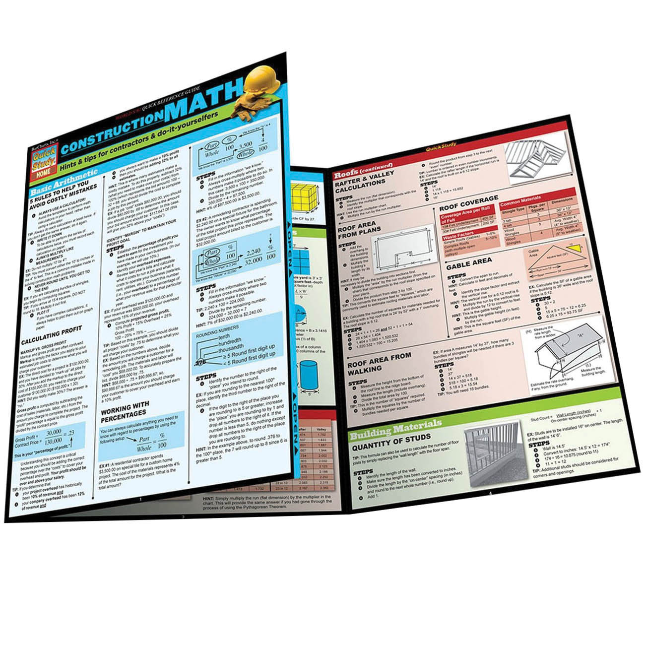 QuickStudy 9781423208877 QuickStudy 9781423208877 Reference Guide, Construction Math, Author: Chris Prince, 6-Page - 1