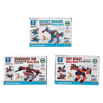 Fun Express 13712157 Character Vehicle Building Block Kit, Plastic, 12-Piece - 2