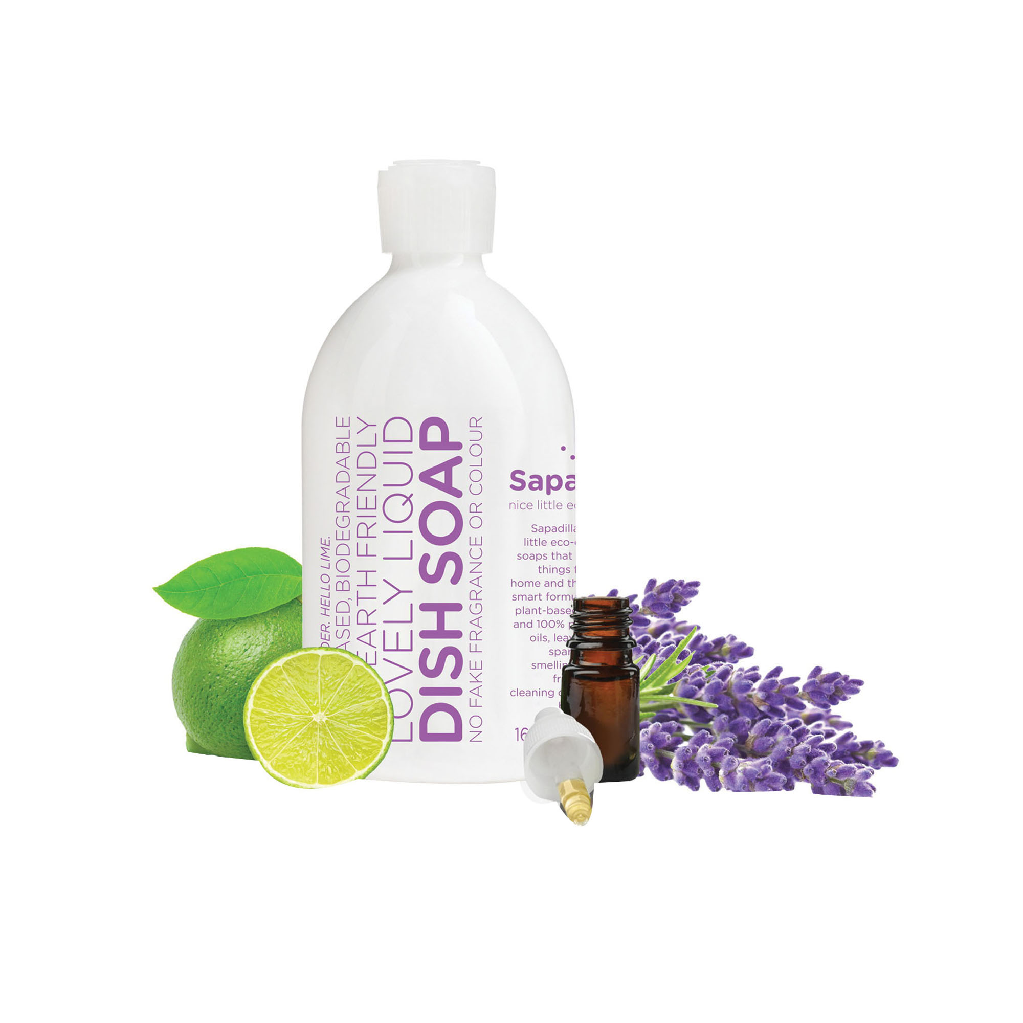 Sapadilla 1812503 Dish Soap, 16 oz Bottle, Liquid, Lime, Sweet Lavender - 2
