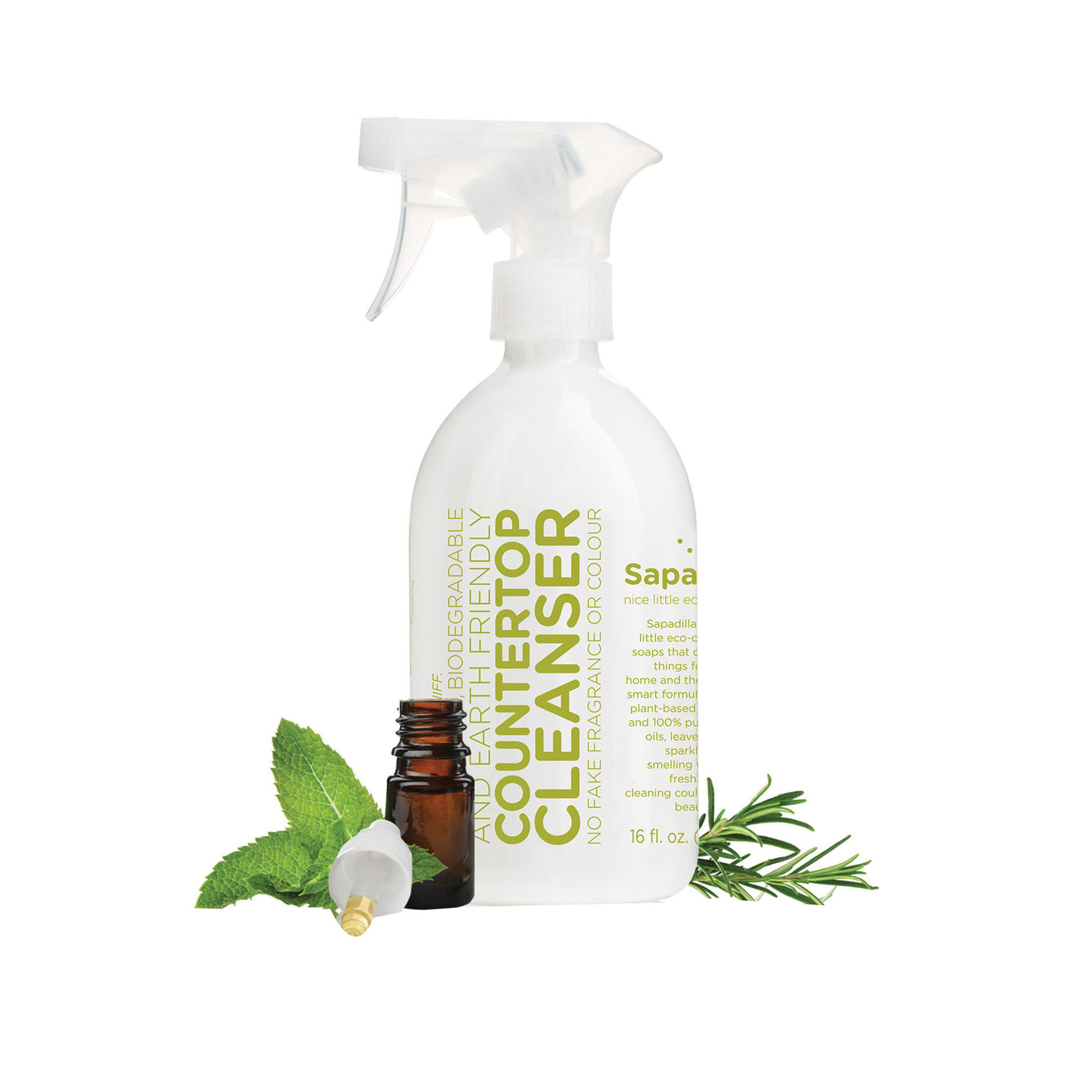 Sapadilla 1812504 Countertop Cleanser, 16 oz Bottle, Liquid, Peppermint, Rosemary - 2