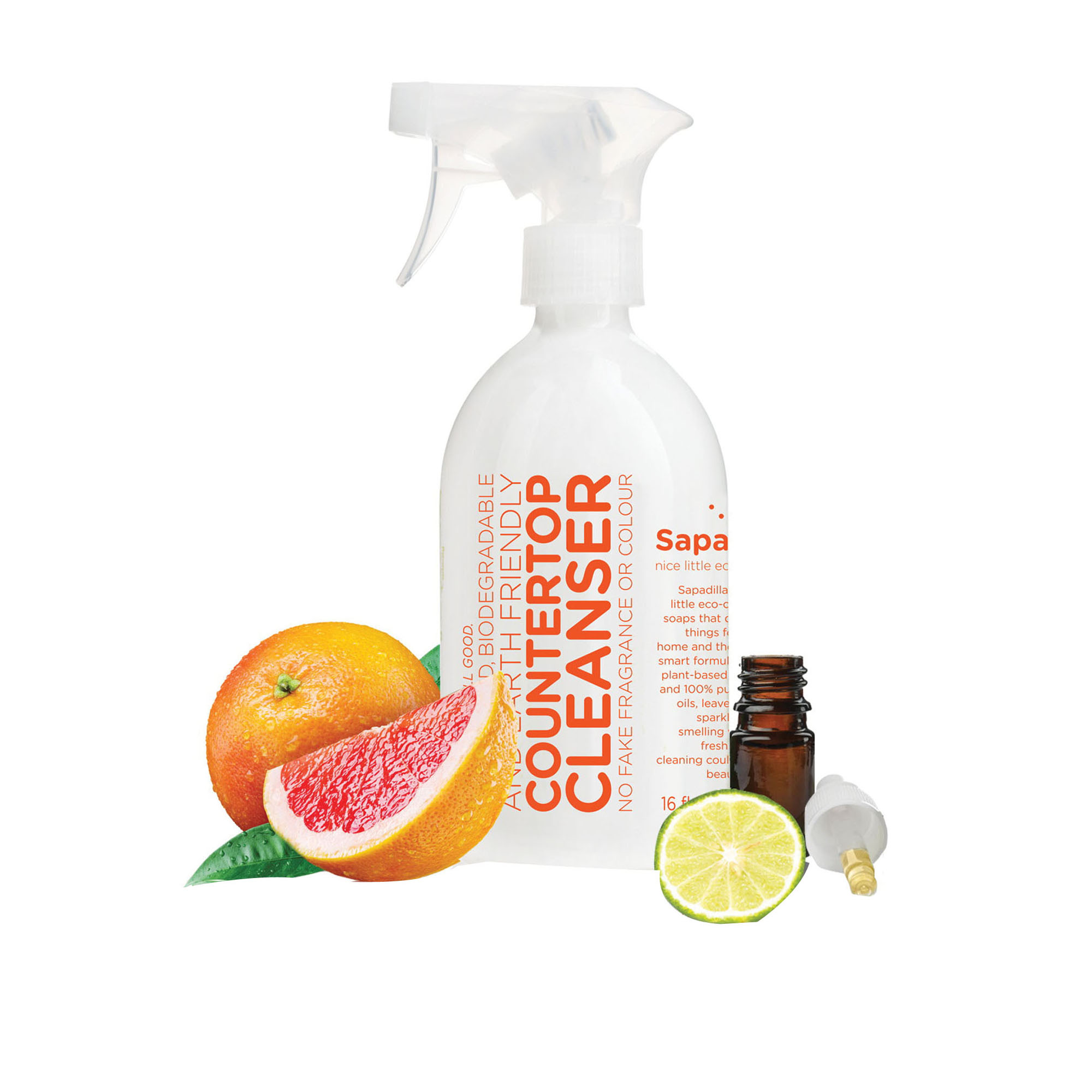 Sapadilla 1812505 Countertop Cleanser, 16 oz Bottle, Liquid, Bergamot, Grapefruit - 2