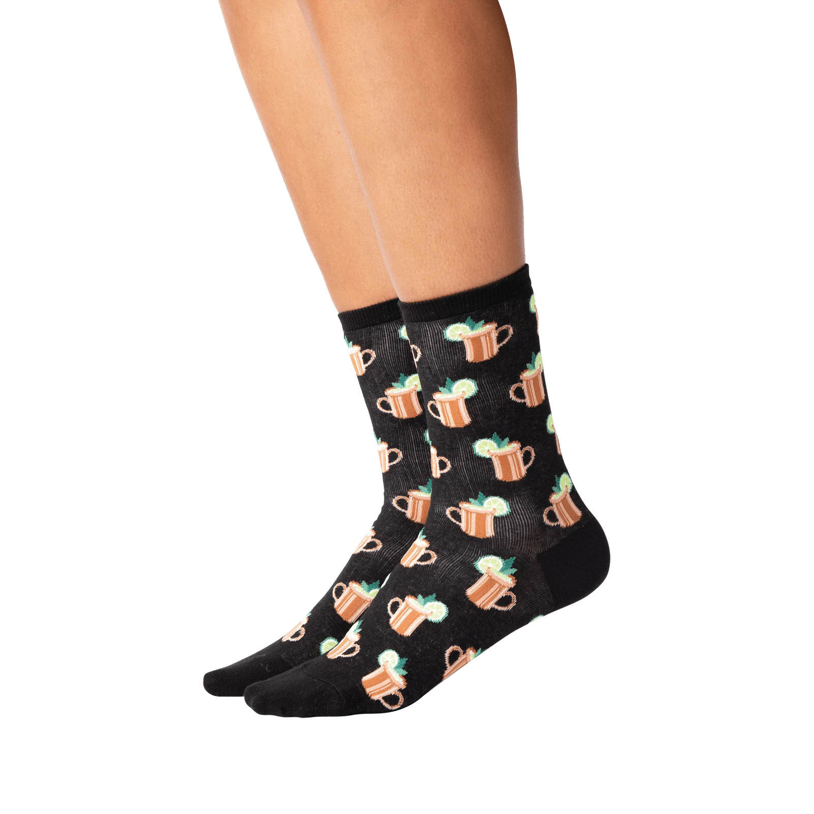 Hotsox HO002767-NRF001 Crew Moscow Mule Socks, Women's, 9 to 11, Cotton/Nylon/Polyester/Spandex, Black - 2
