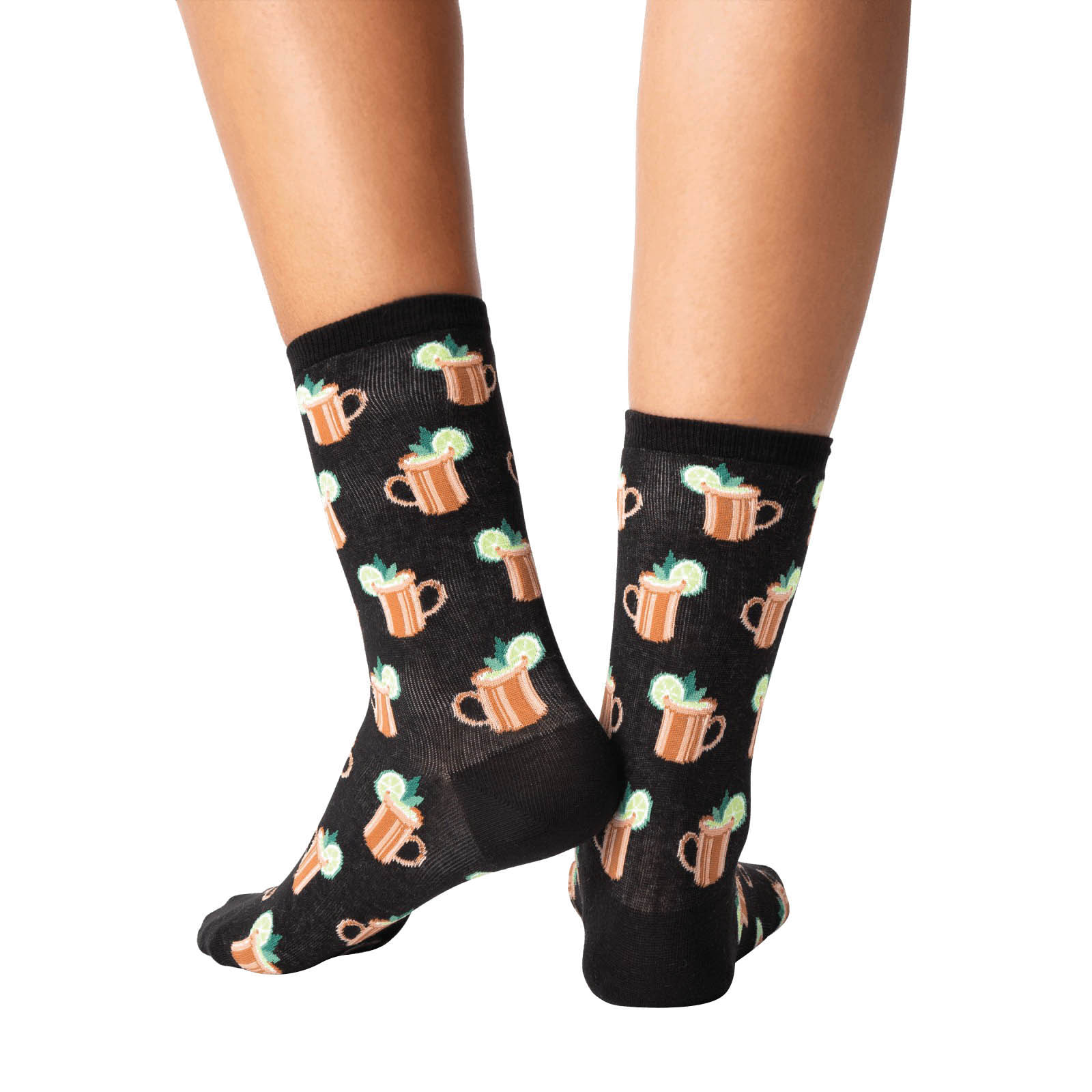 Hotsox HO002767-NRF001 Crew Moscow Mule Socks, Women's, 9 to 11, Cotton/Nylon/Polyester/Spandex, Black - 3